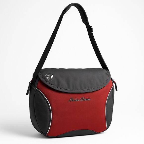 Eddie Bauer Messenger Bag Laptop Computer Crossbody Travel Office Carry On Gray - Picture 2 of 11